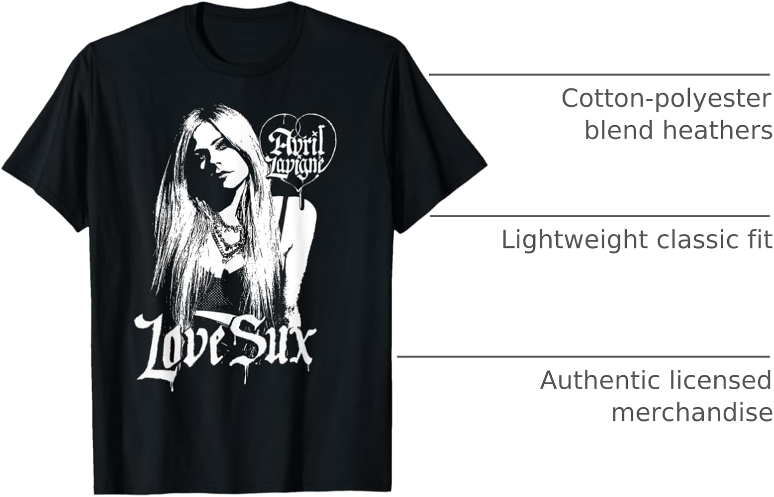 Amazon.com: Official Avril Lavigne Love Sux T-Shirt